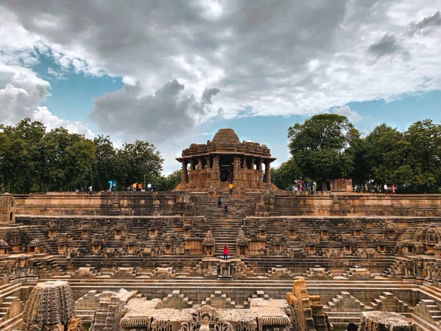 The Sun Temple at Modhera rising above its stepped kund